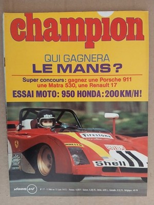 CHAMPION NR. 77 15.5.1972 FERRARI 312PB 24 HOURS OF MAN HONDA JAPAUTO 950 COMBES