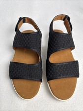 Bernie Mev Sandals 7 EU 38 Black Weave Memory Foam Comfort NWOB