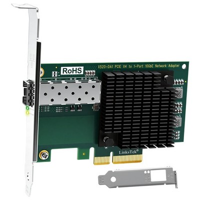 X520-DA1 10Gb/s SFP+ Fiber Port Ethernet Adapter for NAS & Desktop PCs. PCIE ...