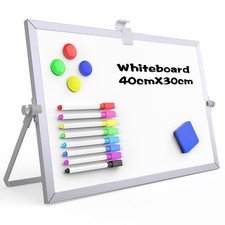 OWill Dry Erase White Board, 16inX12in Large Magnetic Desktop White Board wit...