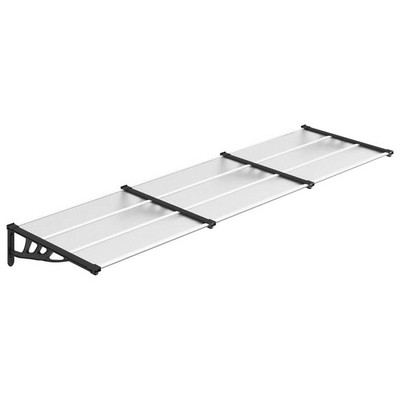 Black and Clear Polycarbonate Door Canopy for Outdoor Shelter vidaXL