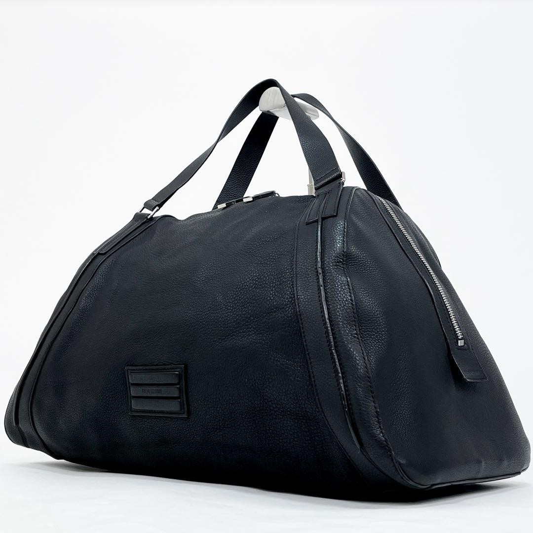 Dior Homme Black Leather Boston Bag for Men