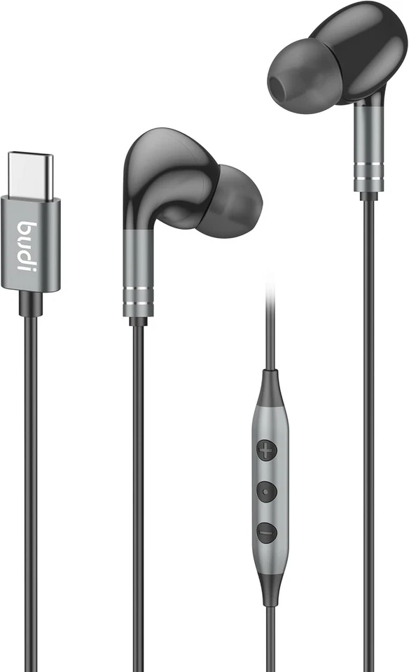 BUDI Type C Earphones with Remote Mic Metal Build HD Sound Quality Wired Audio - Image 2 of 2