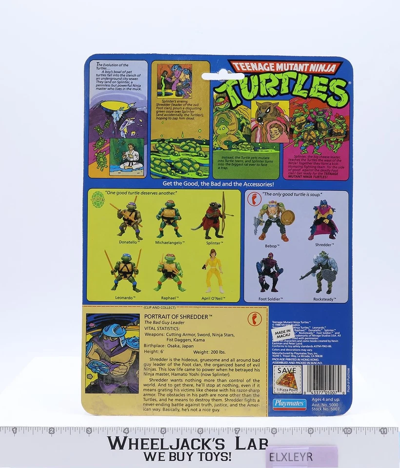 Trituradora Tortugas Ninja TMNT 10 Back Pop-Up Display 1988 Playmates MOSC Sellado Foto 4 de 4