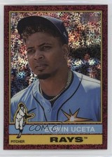 2025 Topps Heritage Chrome Burgundy Sparkle Refractor Edwin Uceta #390 1n4a