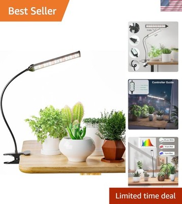 Grow Light for Indoor Plants Growing,5000K White Full Spectrum Gooseneck Plan...