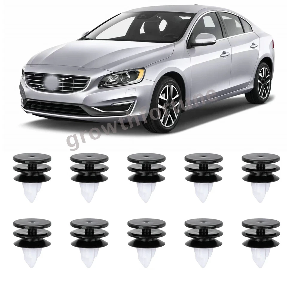 Clip de retención de moldura de panel de puerta interior de automóvil 10 piezas para Volvo S60 S60L S80 V60 V70 Foto 2 de 4