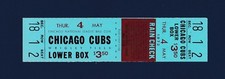 Cubs vs Braves 1972 unused ticket signed by Milt Pappas - 40th career shutout