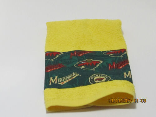 Handmade NHL Minnesota Wild Yellow Hand Towels - Picture 1 of 5