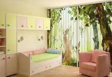 3D Forest Butterfly Fairy ZHUA1814 Photo Curtain Window Blockout Fabric Amy 2023
