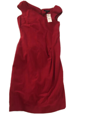 lk bennett red silk dress LK Bennett Dr Dee RED Silk Dress New w Tags $700 Size US 6 / 10 UK Black  Ribbon
