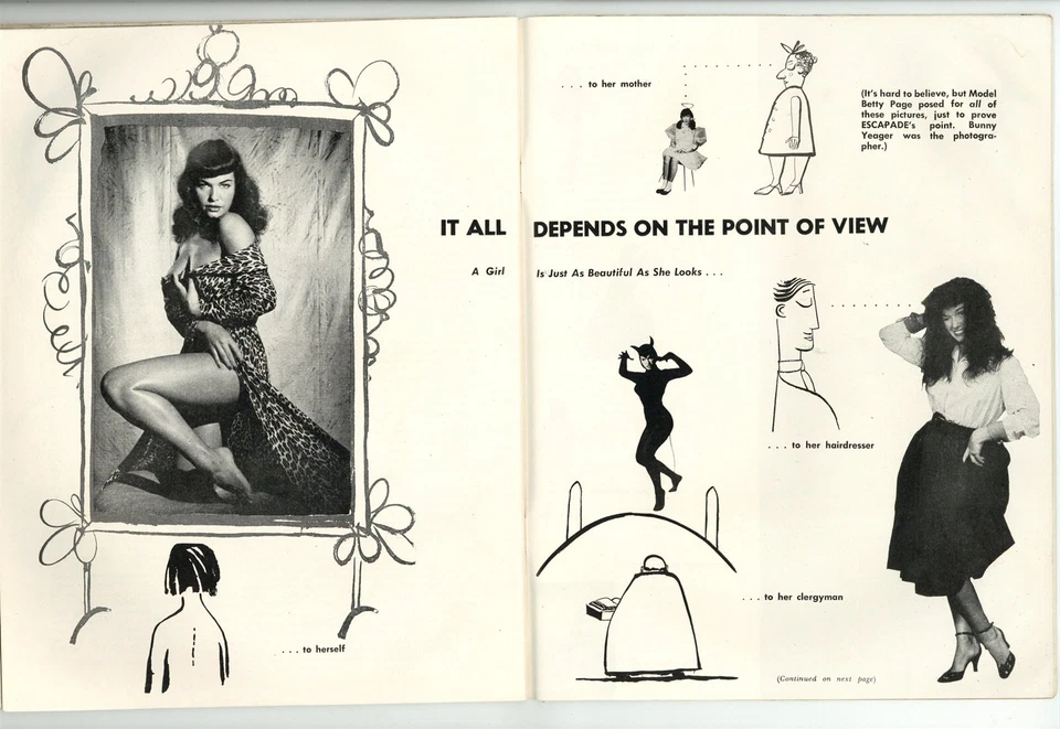 Escapade 1956 Bettie Betty Page, Lili St. Cyr 58pg Vintage Pinup Magazine M35933 Foto 2 de 3