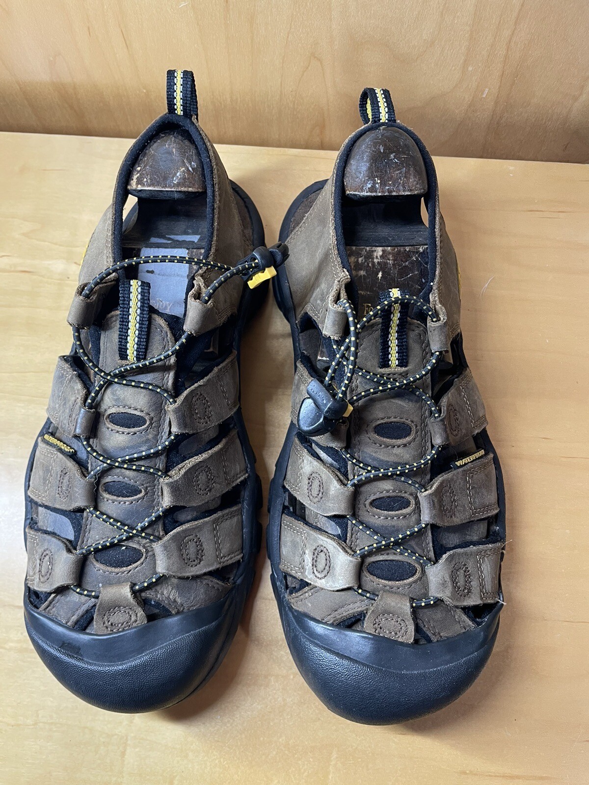 Sandali in pelle marrone chiaro Keen Newport impermeabili taglia 9 5 escursionismo Gorpcore punta chiusa