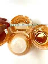 Vintage Collectible! FireKing 5" Bowls - Set of 4 Peach Luster - USA Made Laurel