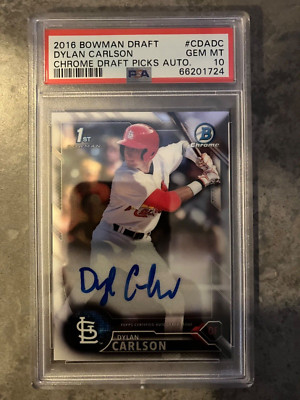 2016 Bowman Chrome Draft Dylan Carlson Cardinals RC Rookie AUTO 