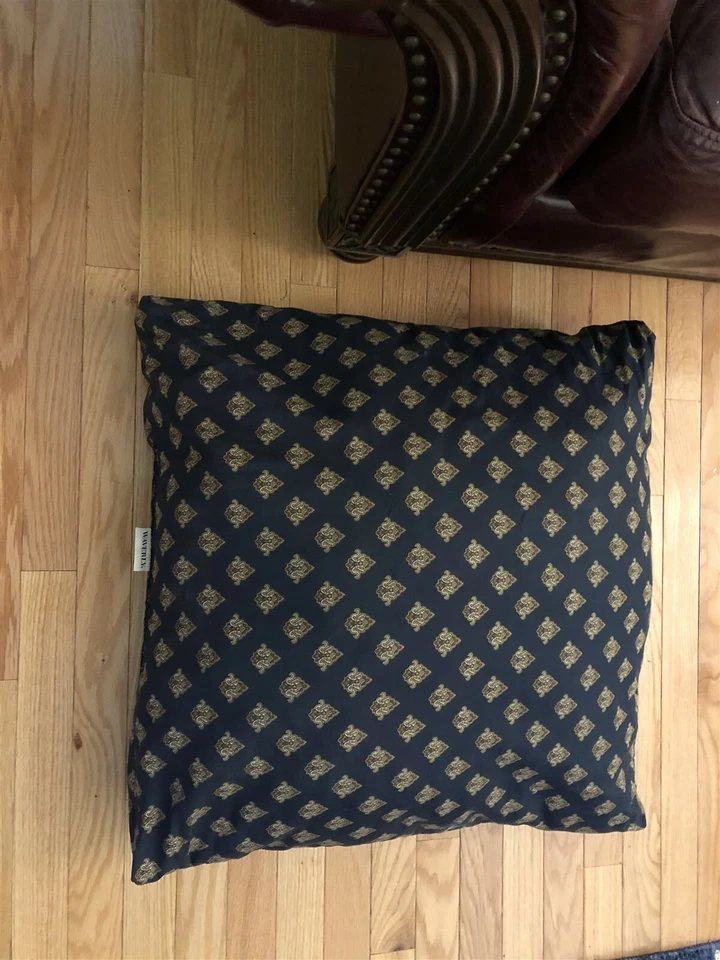 Waverly 24" x 24" x 6" Navy Blue Paisley Medallion Square Floor Pillow Cushion - Image 2 of 4