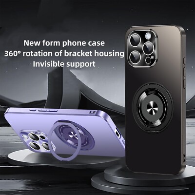For iPhone 16 15 14 13 Pro Max New Element Magnetic Rotating Bracket  Phone Case
