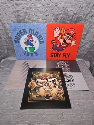 Super Mario T-Shirt Display Card Stock Art Gamestop Advertisement Lot Of 5 - Image 1 of 4