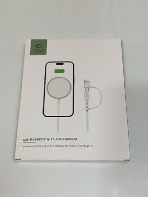 Tech-Protect QI 15W-A25 magnetisches Magsafe kabelloses Ladegerät   Weiß _0.08_5