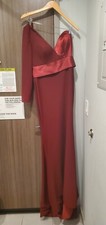 Portia Scarlett Burgandy Long One Shoulder Gown 8