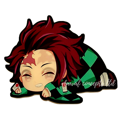 Demon Slayer Tanjiro Kamado Anime Sticker 3D Motion for car/laptop Cute  PEEKER