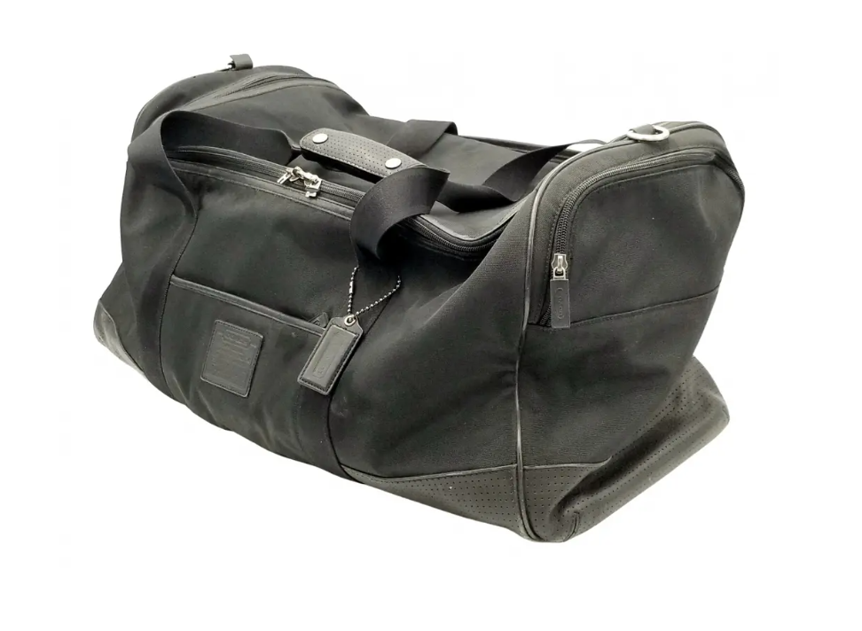 Coach LARGE F77216 Voyager Black Canvas and Leather Trim Travel