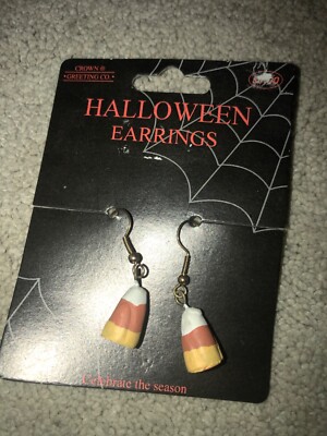 Halloween Candy Corn  Dangle Earrings New