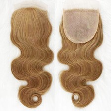 5"x5" Honey Blonde Silk Base Lace Closure Human Hair Skin Top Closure Body Wave