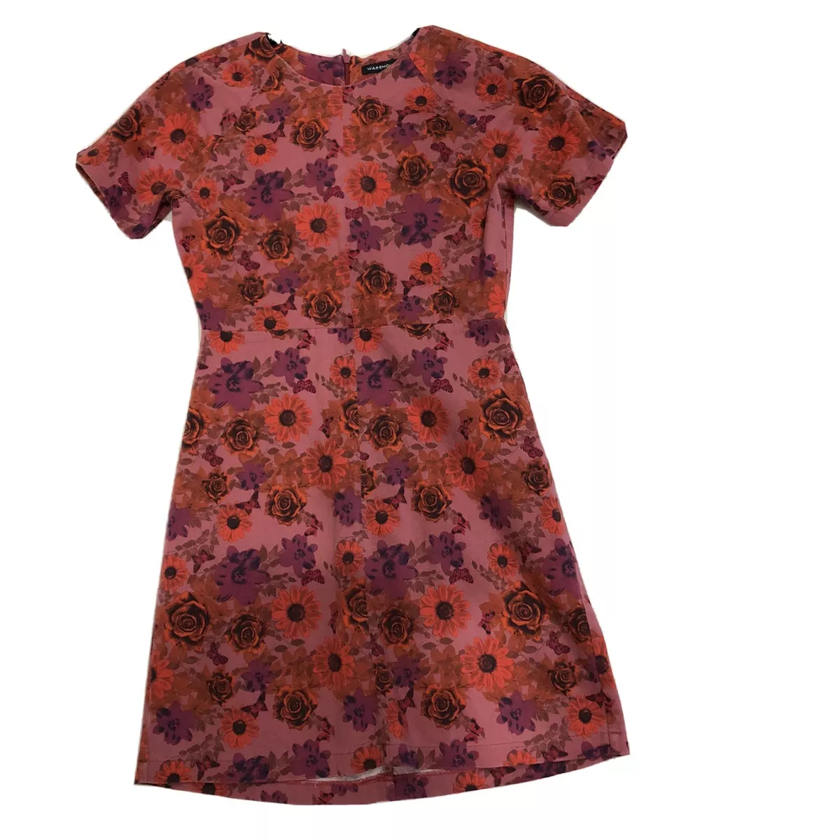 Warehouse red floral clearance dress