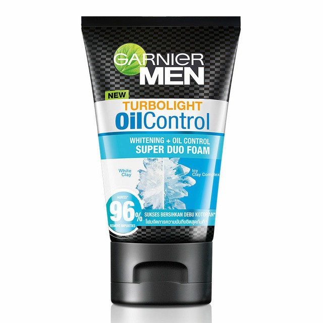 Garnier Men Turbo Light White Oil Control Super Duo Foam Face Wash