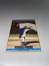 1992 Donruss Baseball Card #754 Yorkis Perez Rookie Card Mint. rookie card picture