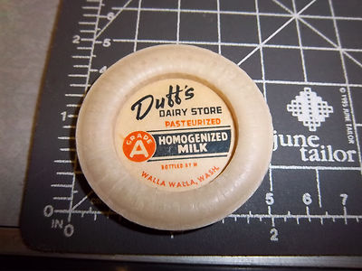 Milk Bottle Cap from Duffs Dairy Store, Walla Walla Washington, Homogenized milk