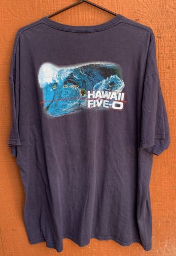 Vintage hawaii five-o cast crew t shirt faded blue t shirt size xxl anvil promo - 第 1/5 張圖片
