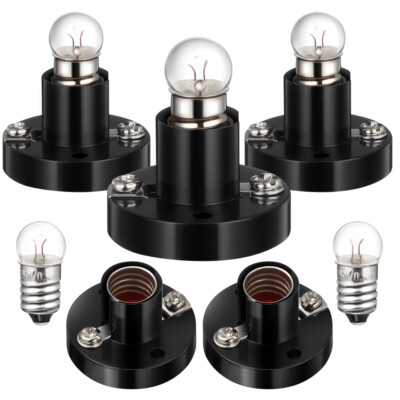  Plastic Screw Lamp Holder Student Light Bulb Socket E10 Holders with Bulbs