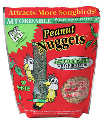 Nuggets Plus Nuts Bird Food, Peanut Flavored, 27-oz. - Pack of 6