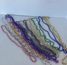 Lot of 13 Mardi Gras Celebration Party Favors Multi-color Bead Necklaces