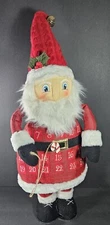 26" Santa Advent Countdown Calendar Holiday Decor Free Standing Plush Wire Arms 