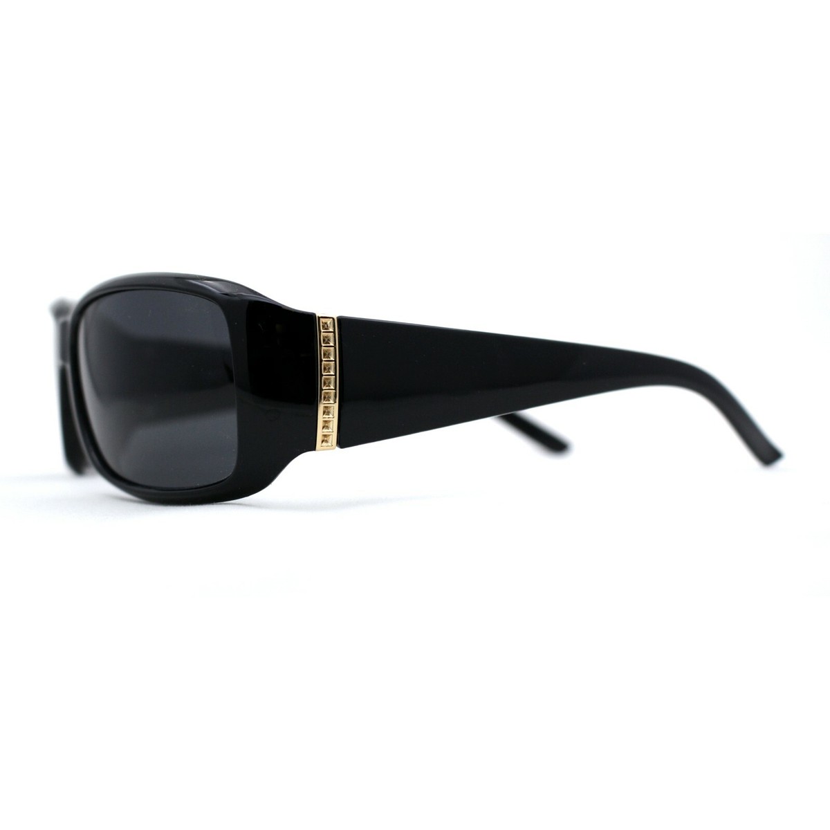 Black Rectangular Sunglasses - Unbranded Black Thick Hipster Rectangle Tinted Sunglasses with Gray  main image 3