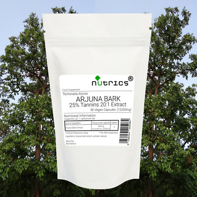 Nutrics  13.000mg Arjuna Rinde 20:1 Extrakt 25% Tannine vegane Kapseln