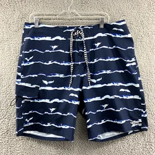 Uglies Men's Swim Trunks Size XL Blue Multicolor Whale Tale