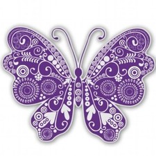 Purple Butterfly Cute Design Car Vinyl Sticker - SELECT SIZE