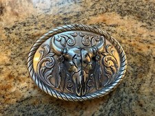 Nocona Mens Bull Skull Belt Buckle 37030