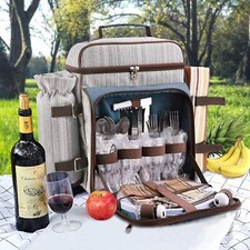 Picknickrucksack Campingrucksack für 4 Personen  inkl. Decke, Geschirr & Besteck – Bild 14