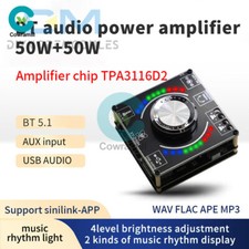 HIFI 50W 50W TPA3116D2 Stereo Bluetooth Digital Amplifier Board AUX USB Input