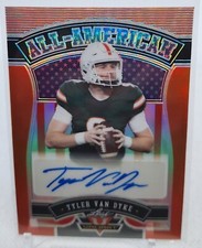 2022 Leaf Valiant Tyler Van Dyke RC All-American Orange Prismatic Auto #22/25 