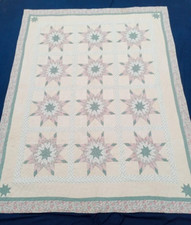 Vintage Beautiful Quilt Different Pieces Hand Woven size 83x64 inches