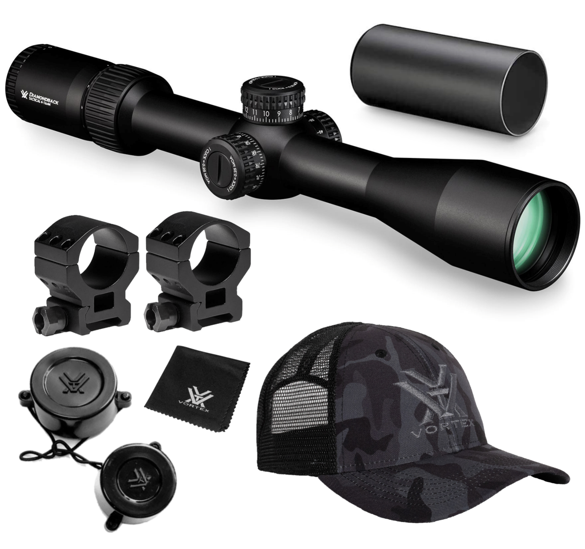 Vortex Optics Diamondback 4-16x44 Riflescope EBR-2C MOA w Rings H