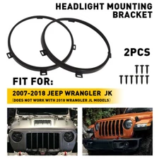 7'' Headlight Mounting Bracket Ring Trim Bezel For Jeep Wrangler JK 2007+ EAC
