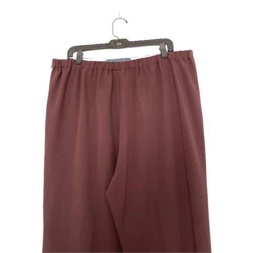 Oxygen Women Dress Pants Size 18 Flat Front Waist Back Elastic Coffee Brown - Picture 4 of 7