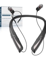 Wireless Neckband Bluetooth 5.3 Sport Headphones Retractable Mic Sweat Resistant